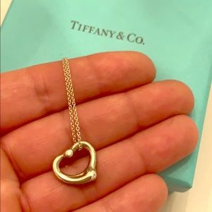 TIFFANY & Co. Heart Pendant w/two diamonds